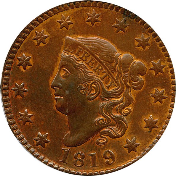 image for: 1819/8 1c PCGS/CAC MS60 BN