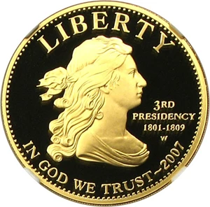 image for: 2007-W $10 NGC Proof 70 UCameo (Jefferson Spouse - Liberty)