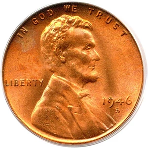 image for: 1946-S 1c PCGS MS67 RD