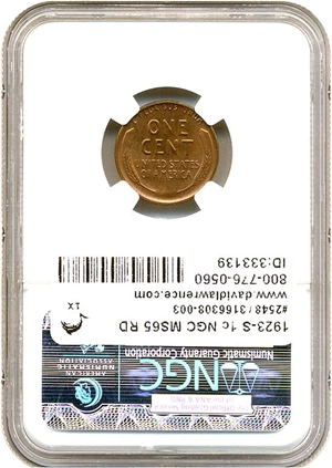 image for: 1923-S 1c NGC MS65 RD