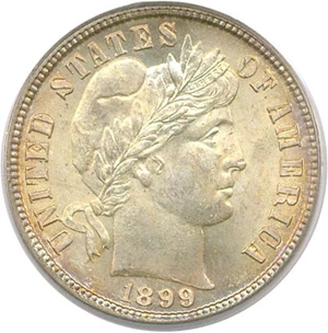 image for: 1899-S 10c PCGS/CAC MS66