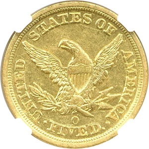 image for: 1851-O $5 NGC AU58