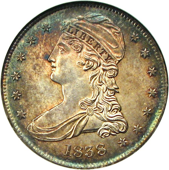 image for: 1838 50c NGC/CAC MS64 (Reeded Edge) * Color *