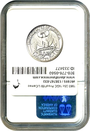 image for: 1963 25c NGC Proof 69 UCameo