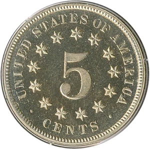 image for: 1876 5c PCGS/CAC Proof 65 OGH *Gold CAC*