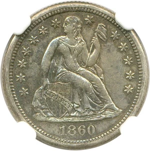 image for: 1860-S 10c NGC AU58