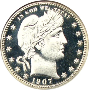 image for: 1907 25c NGC/CAC Proof 67 Cameo