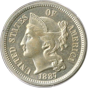 image for: 1887/6 3cN PCGS/CAC Proof 65 OGH