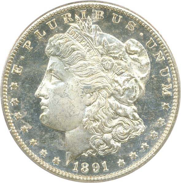 image for: 1891-S $1 PCGS/CAC MS64 DMPL