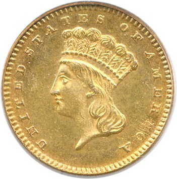 image for: 1873 G$1 PCGS/CAC MS61 (Closed 3)