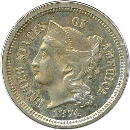 image for: 1874 3cN PCGS Proof 65 OGH