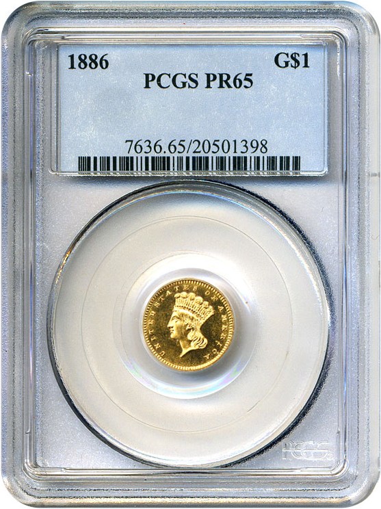 image for: 1886 G$1 PCGS Proof 65