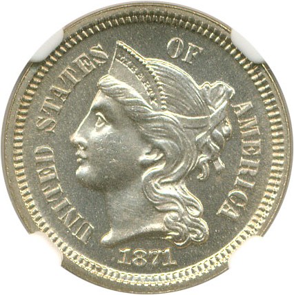 image for: 1871 3cN NGC/CAC Proof 65