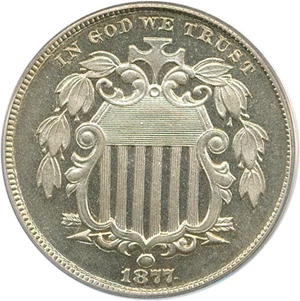 image for: 1877 5c PCGS/CAC Proof 66 Cameo