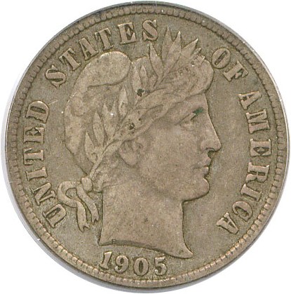 image for: 1905-O 10c PCGS/CAC VF35 (Micro O)