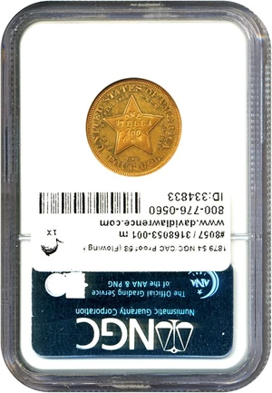 image for: 1879 $4 NGC/CAC Proof 58 (Flowing Hair)