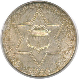 image for: 1855 3cS PCGS/CAC MS65+