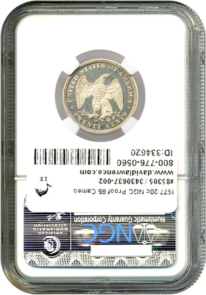 image for: 1877 20c NGC Proof 65 Cameo