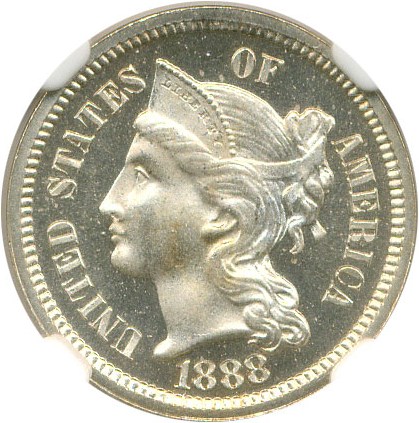 image for: 1888 3cN NGC Proof 65 Cameo