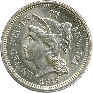 image for: 1875 3cN PCGS/CAC Proof 65 OGH