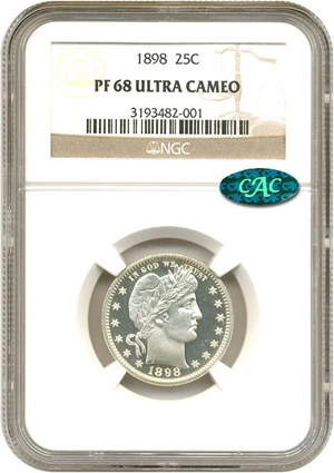 image for: 1898 25c NGC/CAC Proof 68 Ultra Cameo
