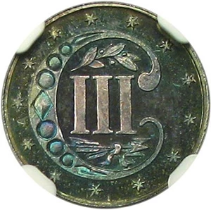 image for: 1864 3cS NGC/CAC Proof 66 * Color *
