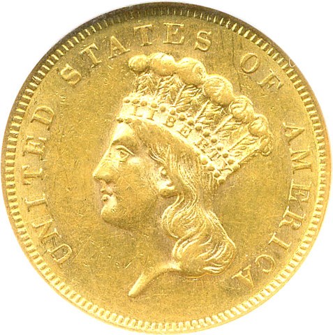 image for: 1862 $3 NGC/CAC AU58
