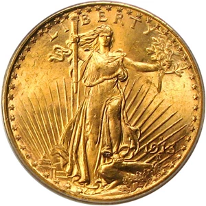 image for: 1913-S $20 PCGS/CAC MS64+