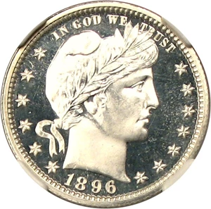 image for: 1896 25c NGC/CAC Proof 67 Cameo
