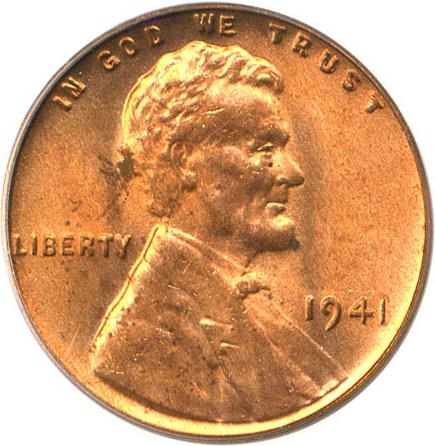 image for: 1941 1c PCGS/CAC MS64 RD (Double Die Obverse)