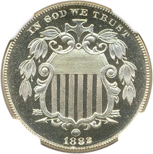 image for: 1882 5c NGC/CAC Proof 67 Cameo