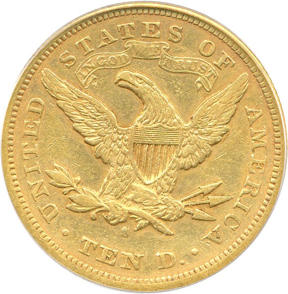 image for: 1874-S $10 PCGS XF40