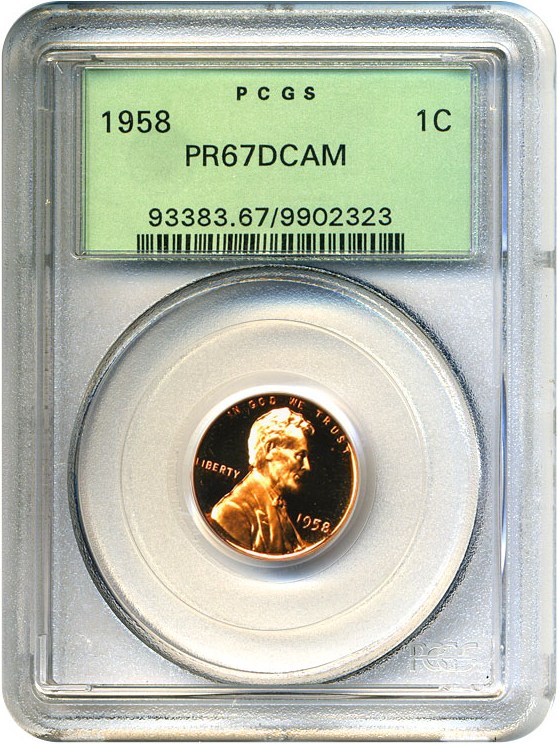 image for: 1958 1c PCGS Proof 67 RD DCameo OGH