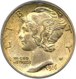 image for: 1916-D 10c PCGS/CAC MS63 FB
