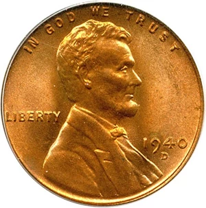 image for: 1940-D 1c PCGS/CAC MS67 RD