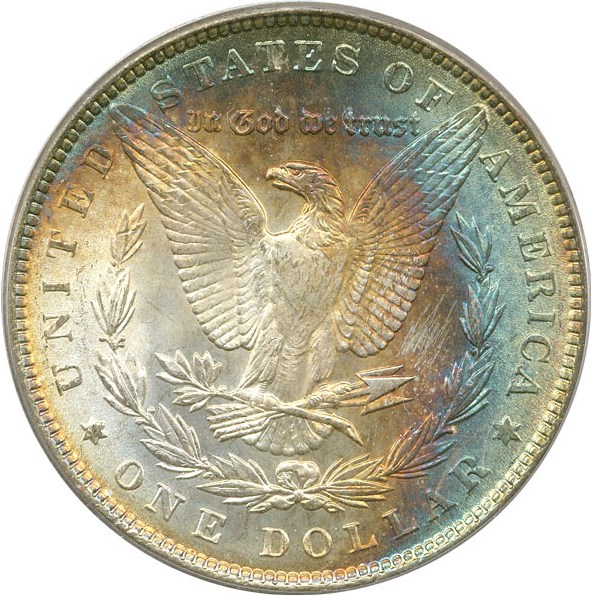 image for: Top 100 VAM: 1888 $1 PCGS MS63 (VAM-4, Doubled Reverse) * Color *