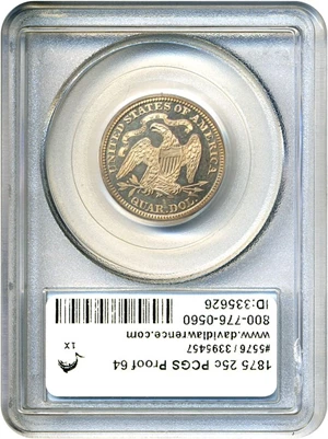 image for: 1875 25c PCGS Proof 64