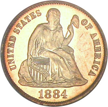 image for: 1884 10c PCGS Proof 65