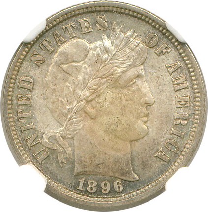 image for: 1896 10c NGC MS65