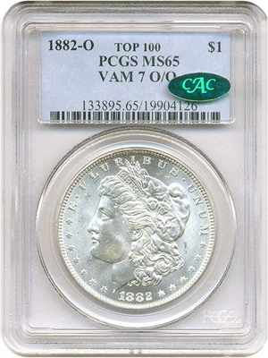 image for: 1882-O $1 PCGS/CAC MS65 (VAM 7 O/O)