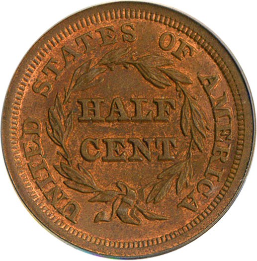 image for: 1853 1/2c PCGS MS64 RB