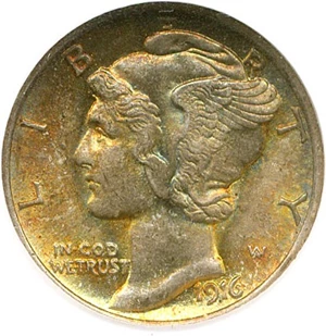 image for: 1916 10c NGC MS66 (Mercury)