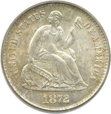 image for: 1872-S H10c PCGS/CAC MS65 (Mintmark Below Wreath)