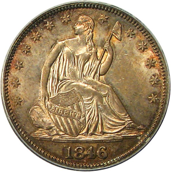 image for: 1846 50c PCGS/CAC MS63 (6/Horizontal 6) ex:Dick Osburn Collection