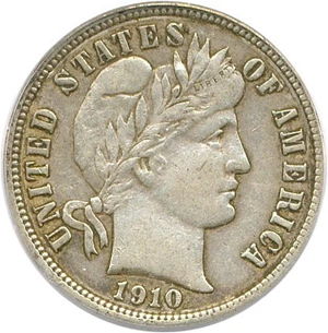 image for: 1910-S 10c PCGS XF45