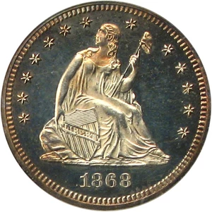 image for: 1868 25c PCGS Proof 64 Cameo