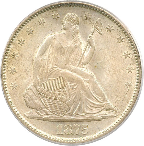 image for: 1875-S 50c PCGS/CAC MS65
