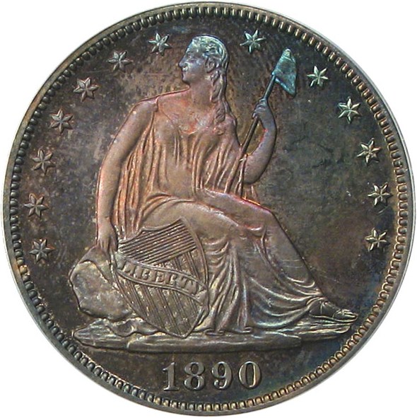 image for: 1890 50c PCGS/CAC Proof 65 * Color *