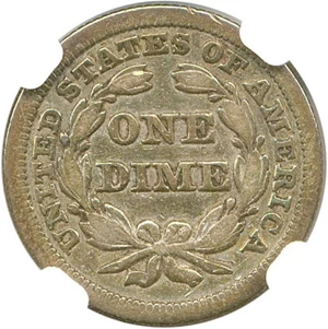 image for: 1846 10c NGC VF Details (Improperly Cleaned)