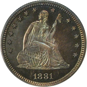 image for: 1881 25c PCGS/CAC Proof 66 * Color *
